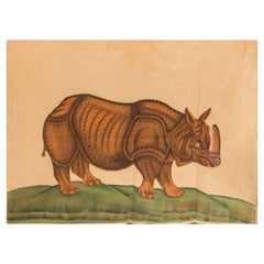 1970s Jaime Parlade Diseñador Pintura a mano "Rinoceronte"