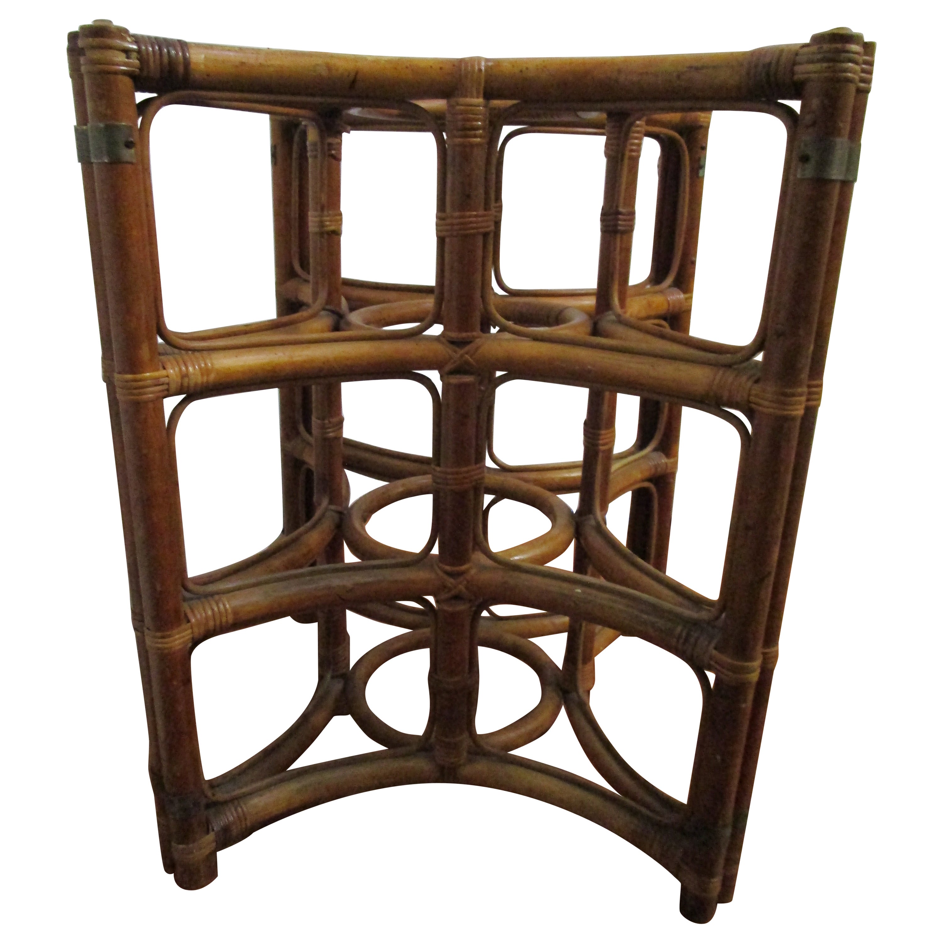 Vintage Rattan Bamboo Table Base in Star Shape for Four Chairs For Sale