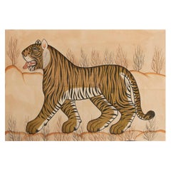 Peinture à la main du designer Jaime Parlade « Tigre de Birmanie » des années 1970