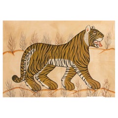 Retro 1970s Jaime Parlade Designer Hand Painting "Tiger" Oil on Canvas