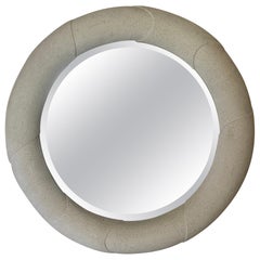 Vintage Karl Springer Style Round Plaster Mirror
