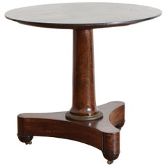 French Empire Period Mahogany, Brass, &Marble TopTable, 1st quarter 19th cen.