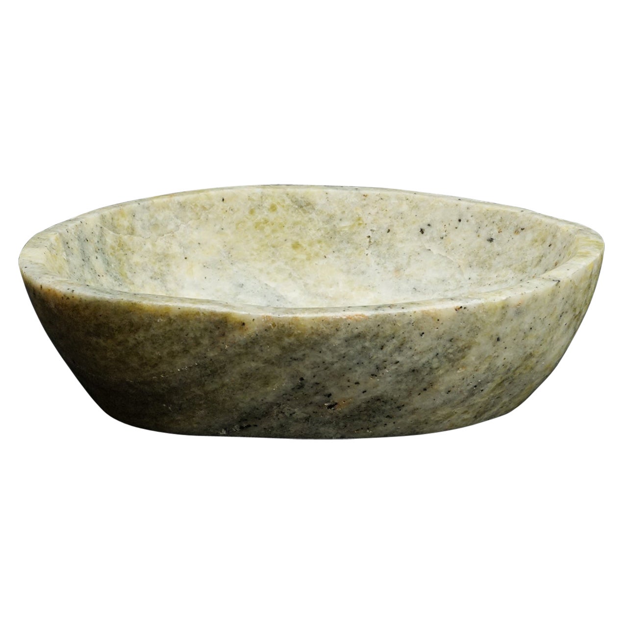 Genuine Polished Green Serpentine Bowl (16.4 lbs) For Sale