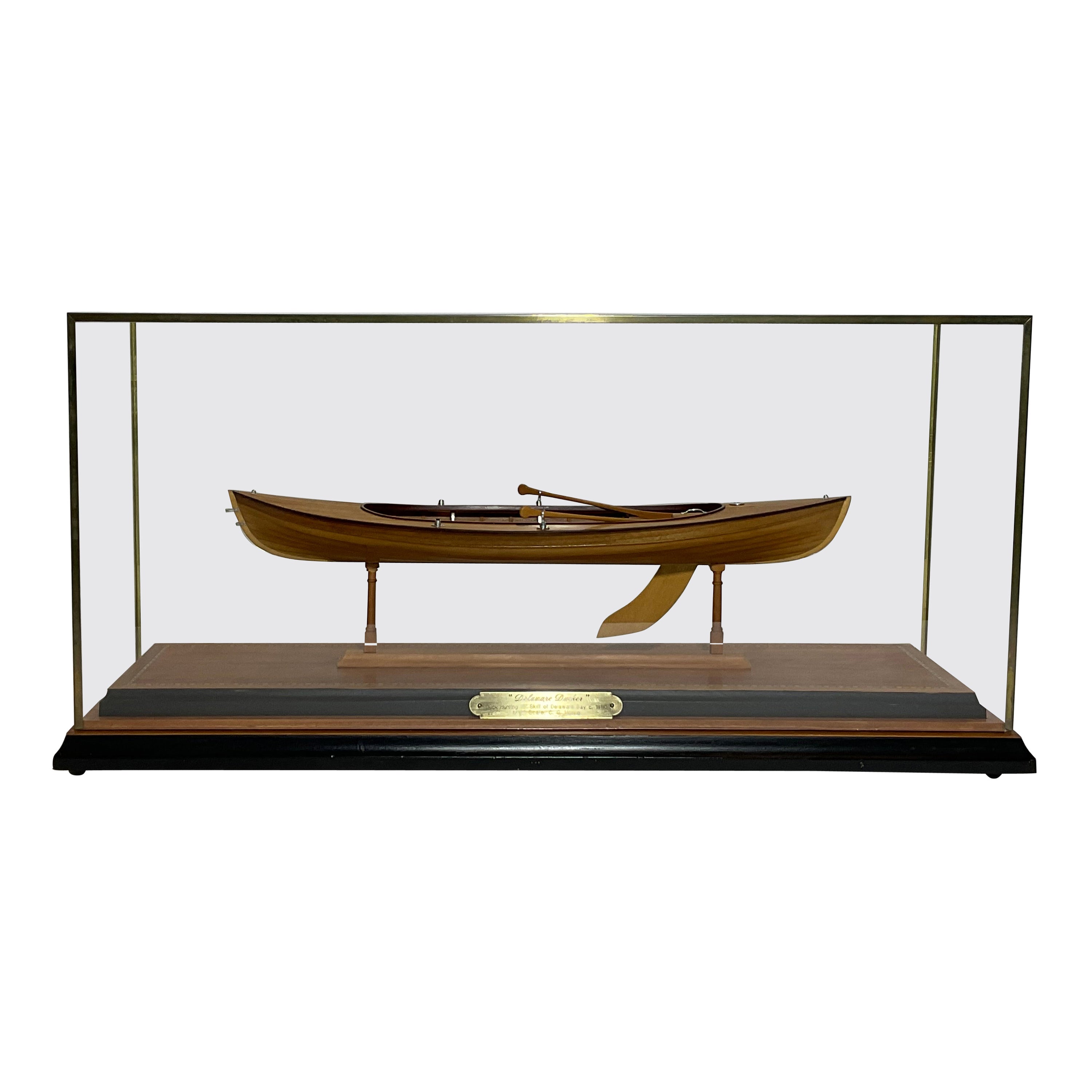 Delaware Ducker Planked Model in Case For Sale