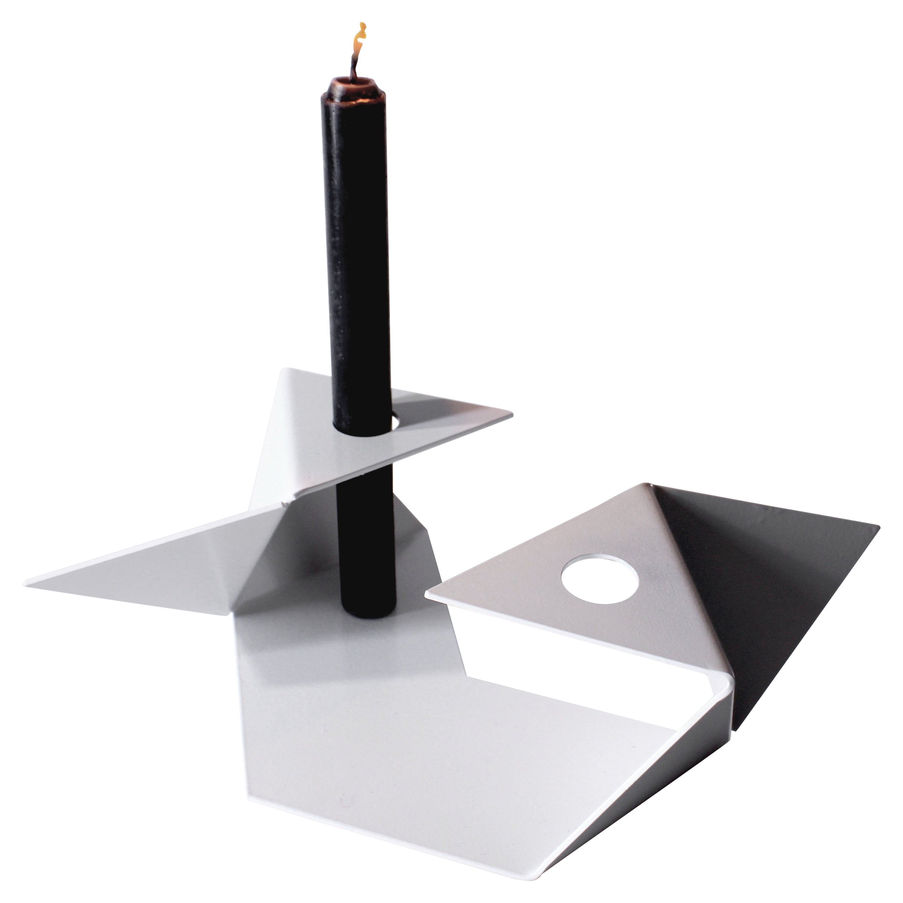 White Platonic candleholder (two candles) by Gabriel Freitas
