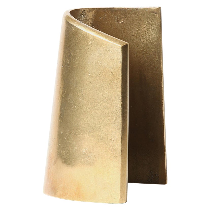Brass Fold Bookend by Stem Design For Sale