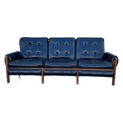 1950s Mid Century Leather Safari Sofa