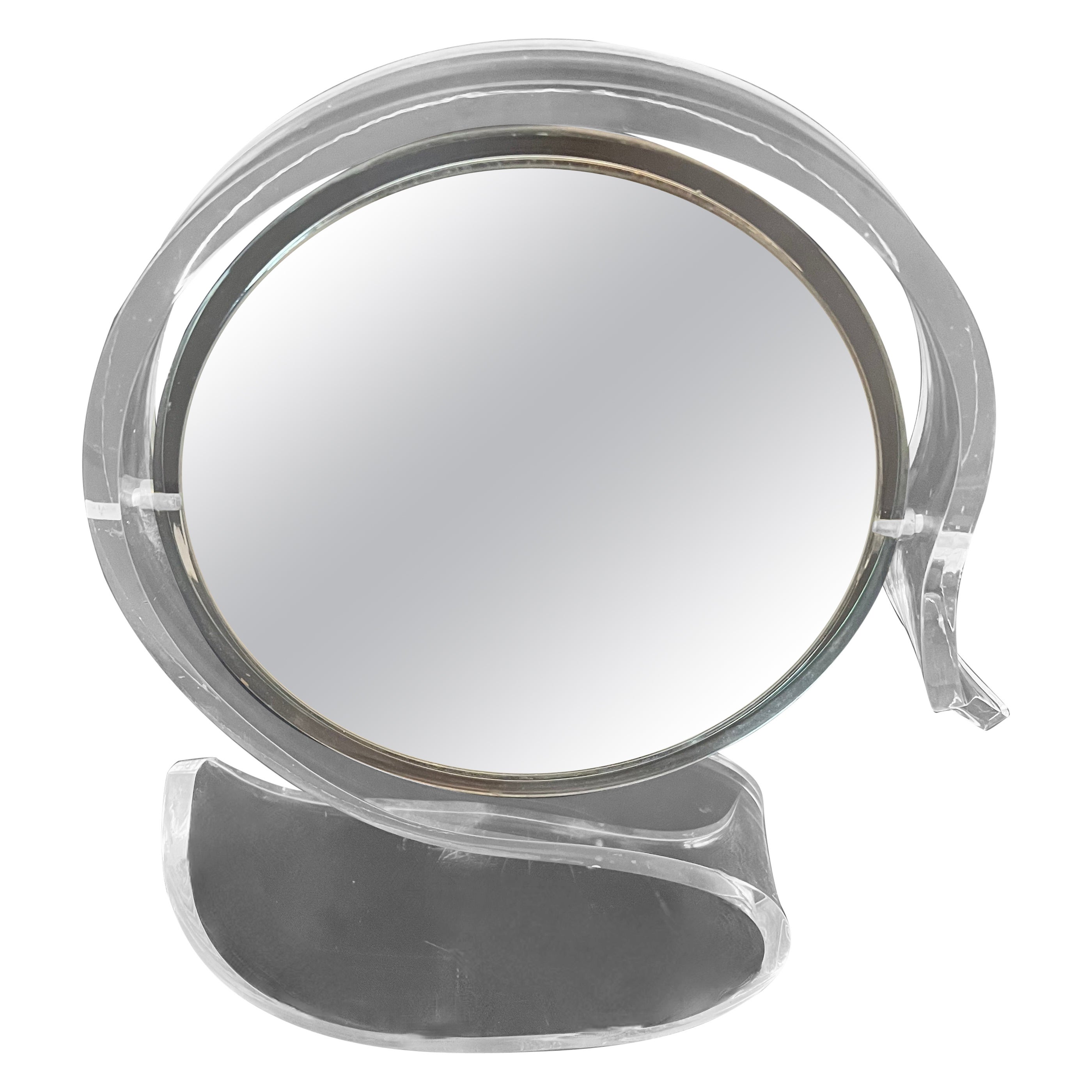 Acrylic Two Sided Mirror with Magnification - Swan Shape Vanity Mirror For Sale