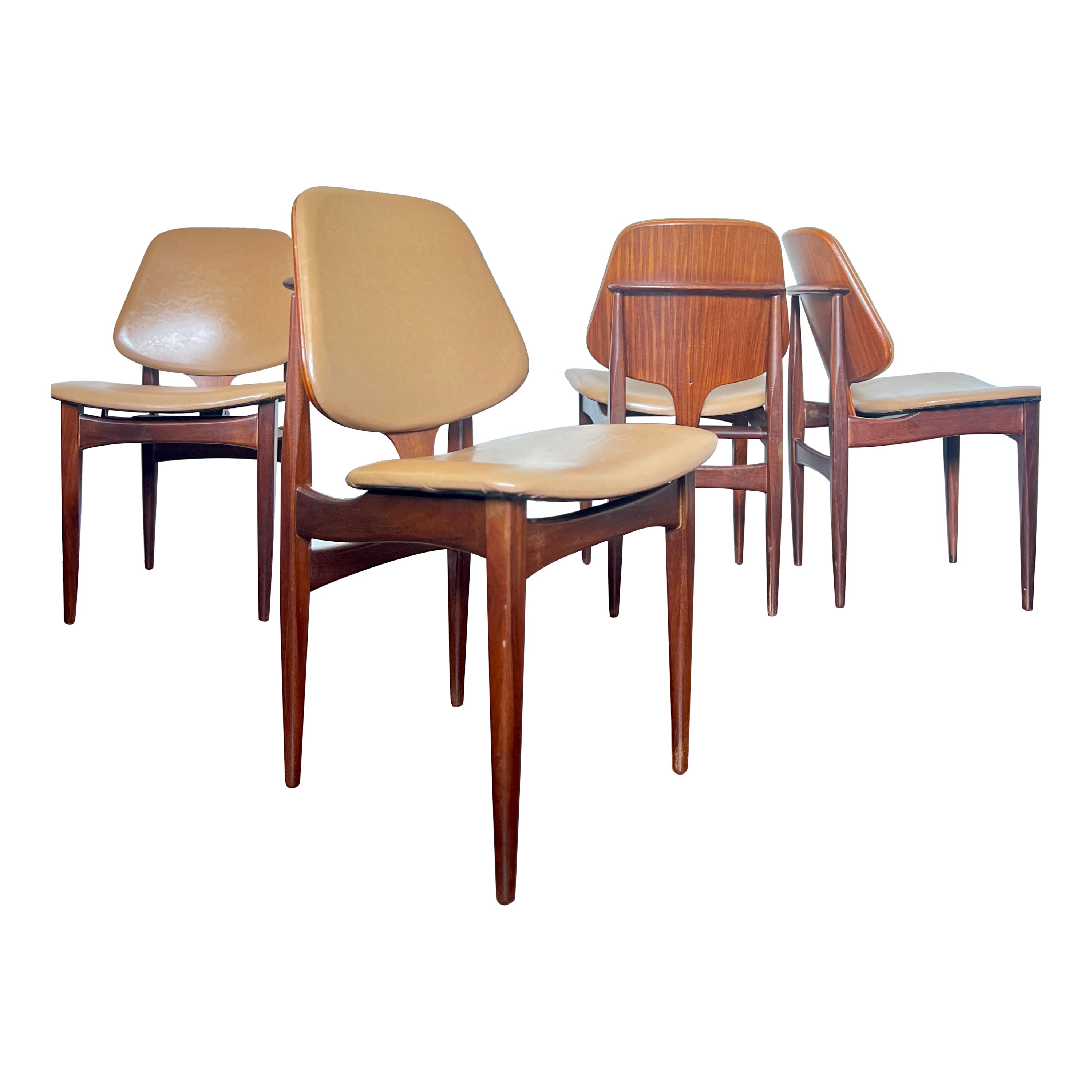 A set of 4 mid century modern dining chairs by Elliots of Newbury