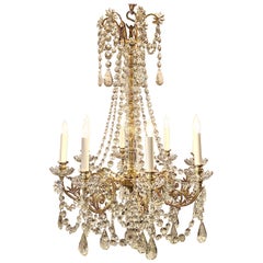 Antique French Fine Bronze and Crystal Chandelier circa 1890s