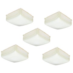5 Ivory Plastic 1969 Cnosso Wall or Ceiling Lamps by Mangiarotti for Artemide