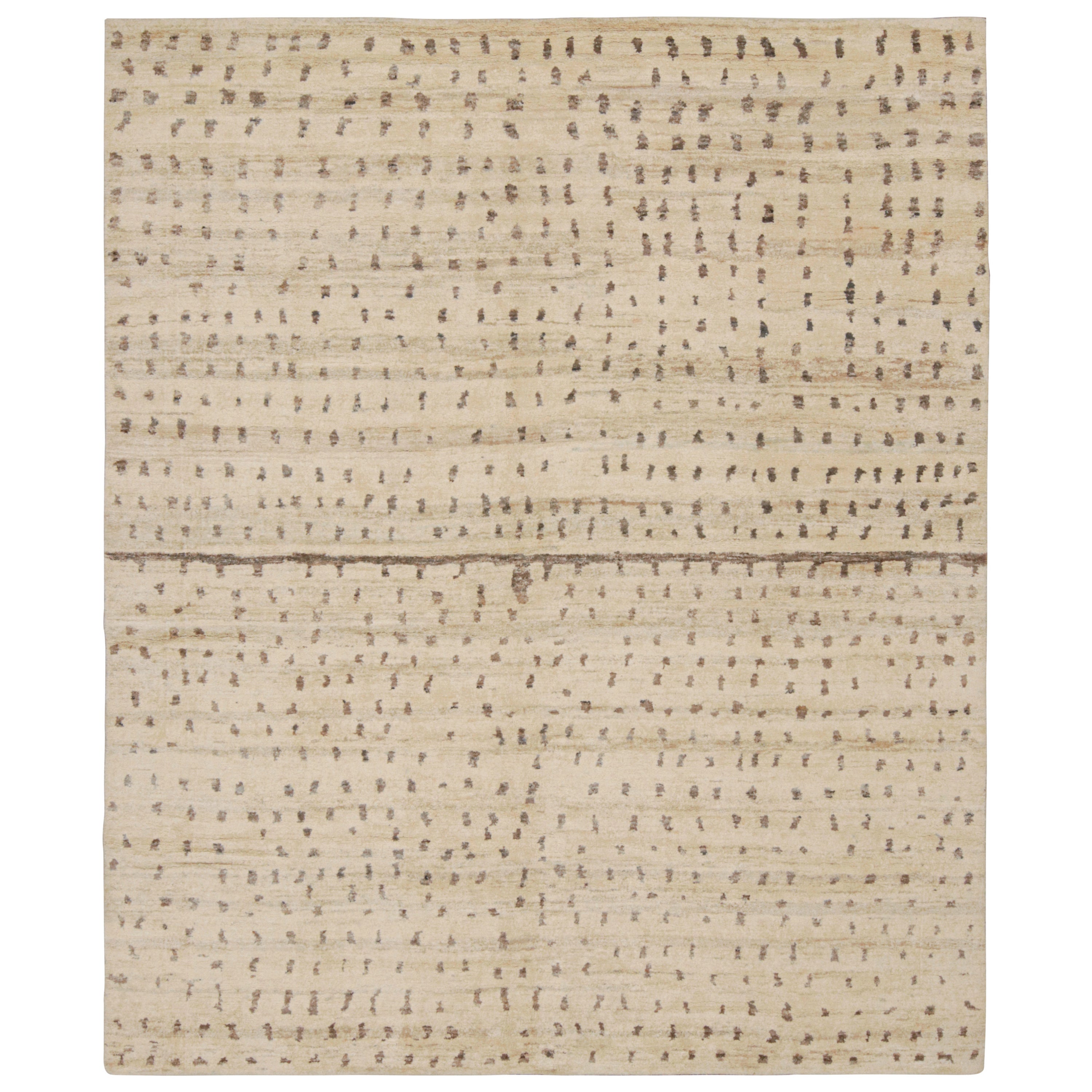 Rug & Kilim's Modern Teppich in Beige und Brown Abstrakte Dots Muster