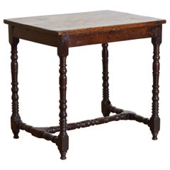 Italian Late LXIII Period Turned Walnut & Gameboard Inlaid Table, ca. 1700