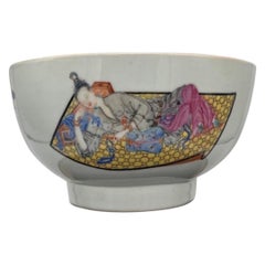 Rare 18th Century Chinese Export Porcelain Erotic Musician Bowl 10.25”