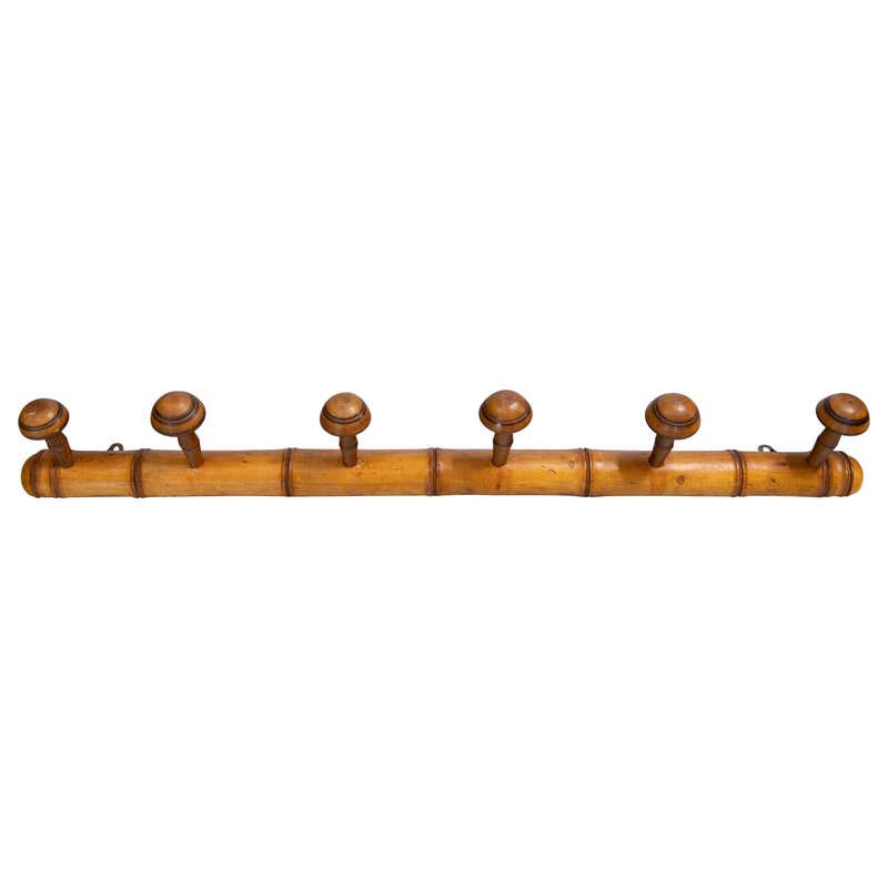 Large Antique Art Nouveau French Brass Key Shaped Coat and Hat Rack For ...