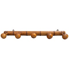 Antique French Faux Bamboo Carved Coat & Hat Rack, circa 1920