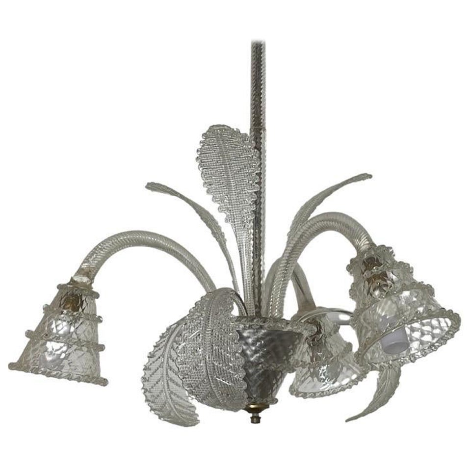 1940s Barovier & Toso Chandelier  For Sale