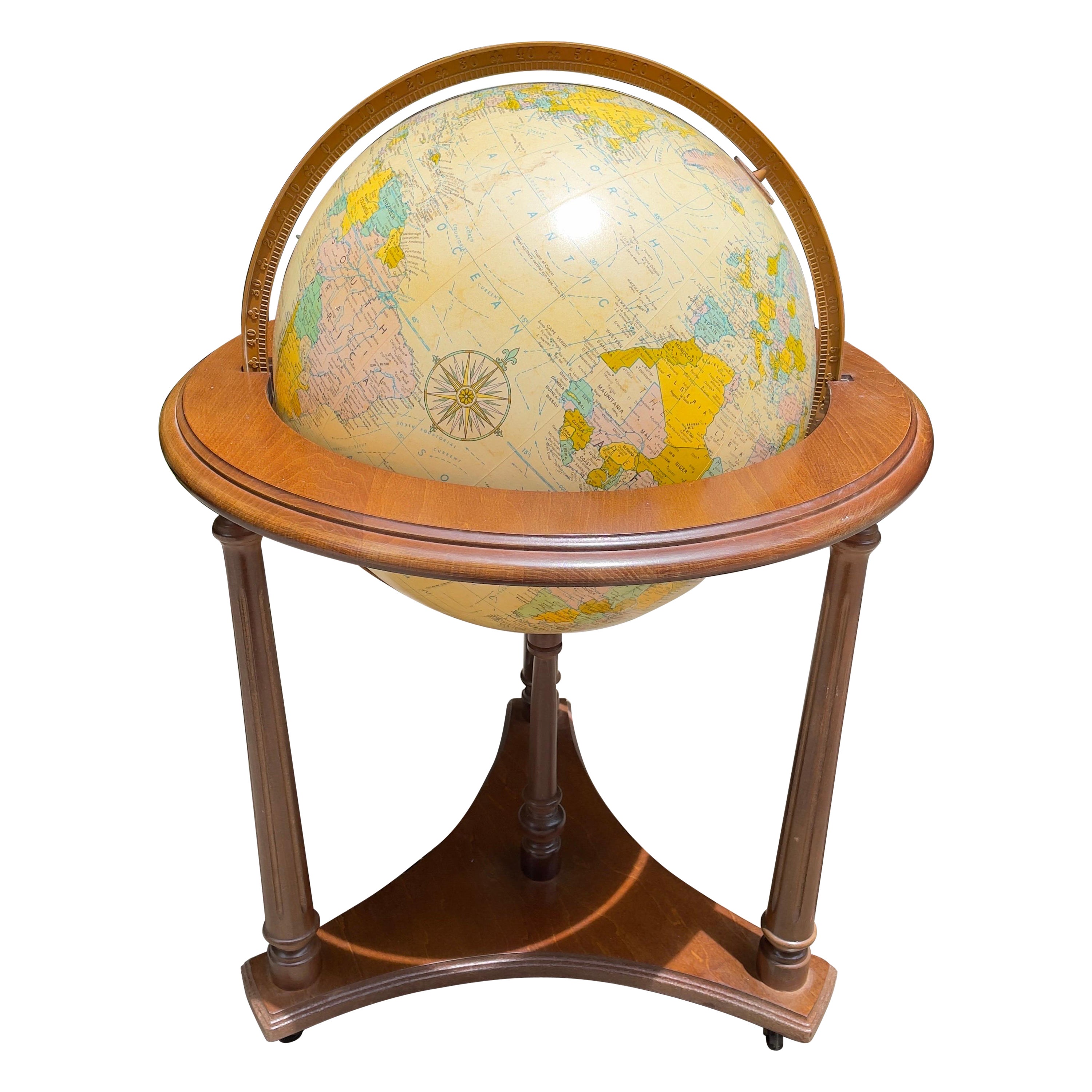 20th Century Illuminated Replogle Globes, Inc. Globe and Stand- 2 Pieces For Sale