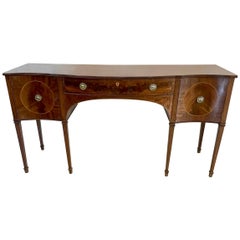 Antique Edwardian Quality Mahogany Serpentine Shaped Sideboard 