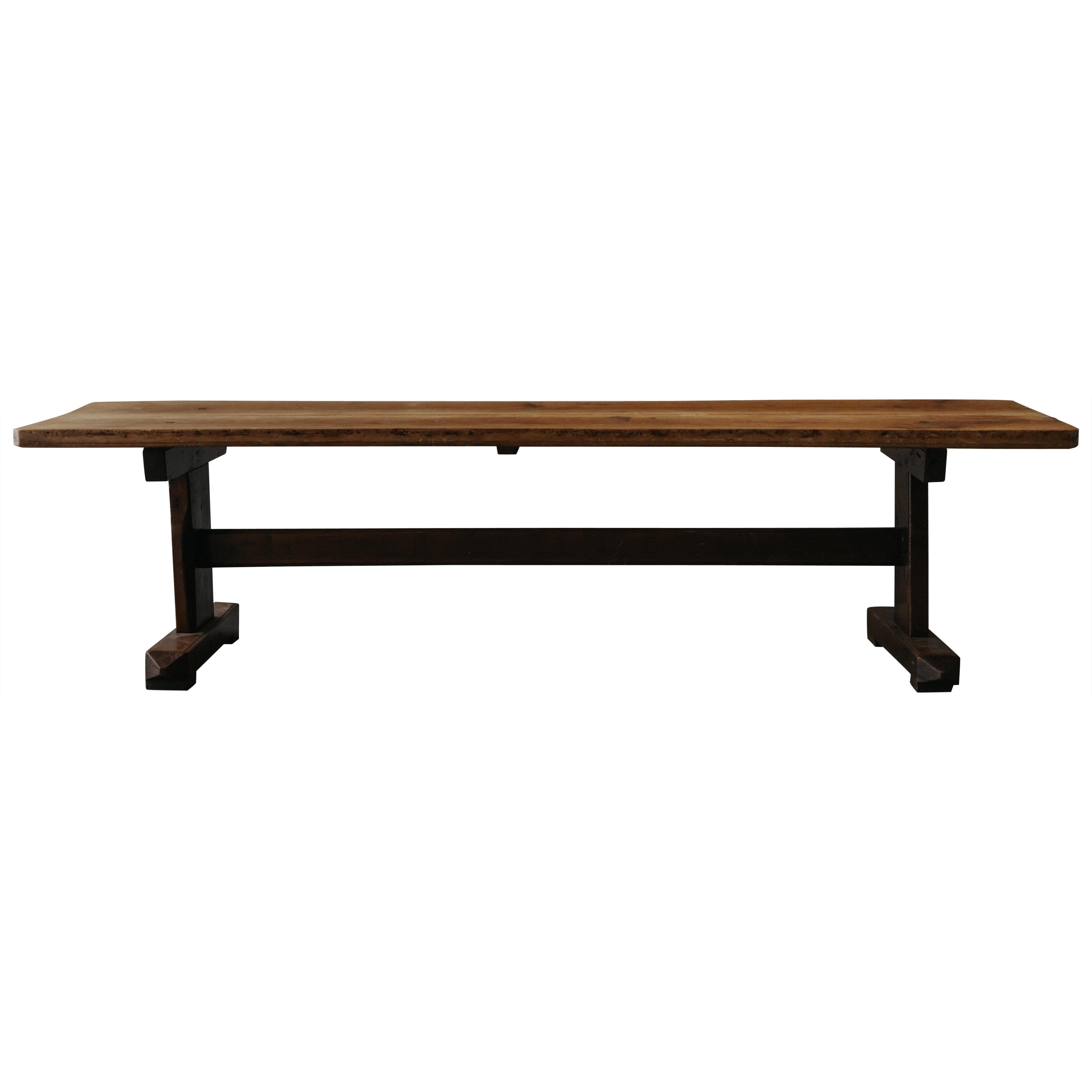 Large Oak Monastery Table From Italy, Circa 1880 For Sale