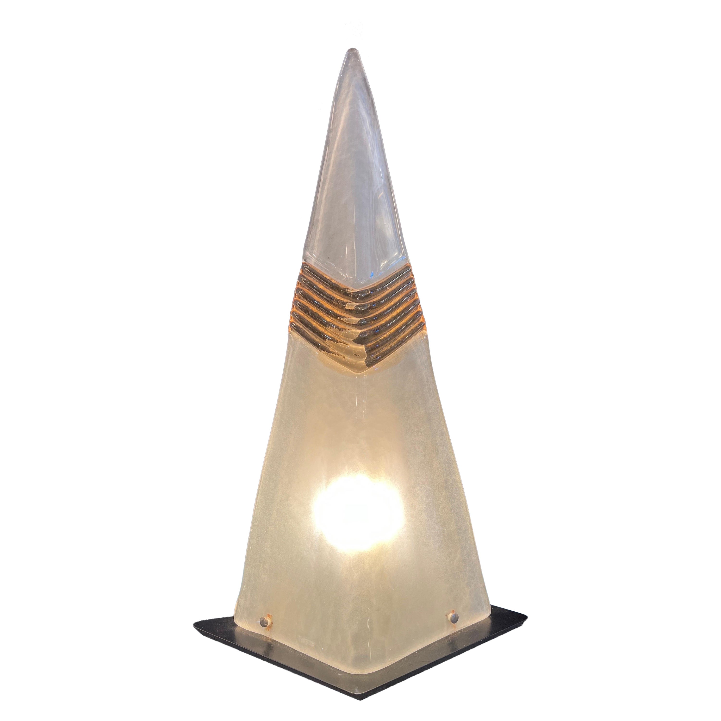 Pyramid Murano table lamp by AV Mazzega 