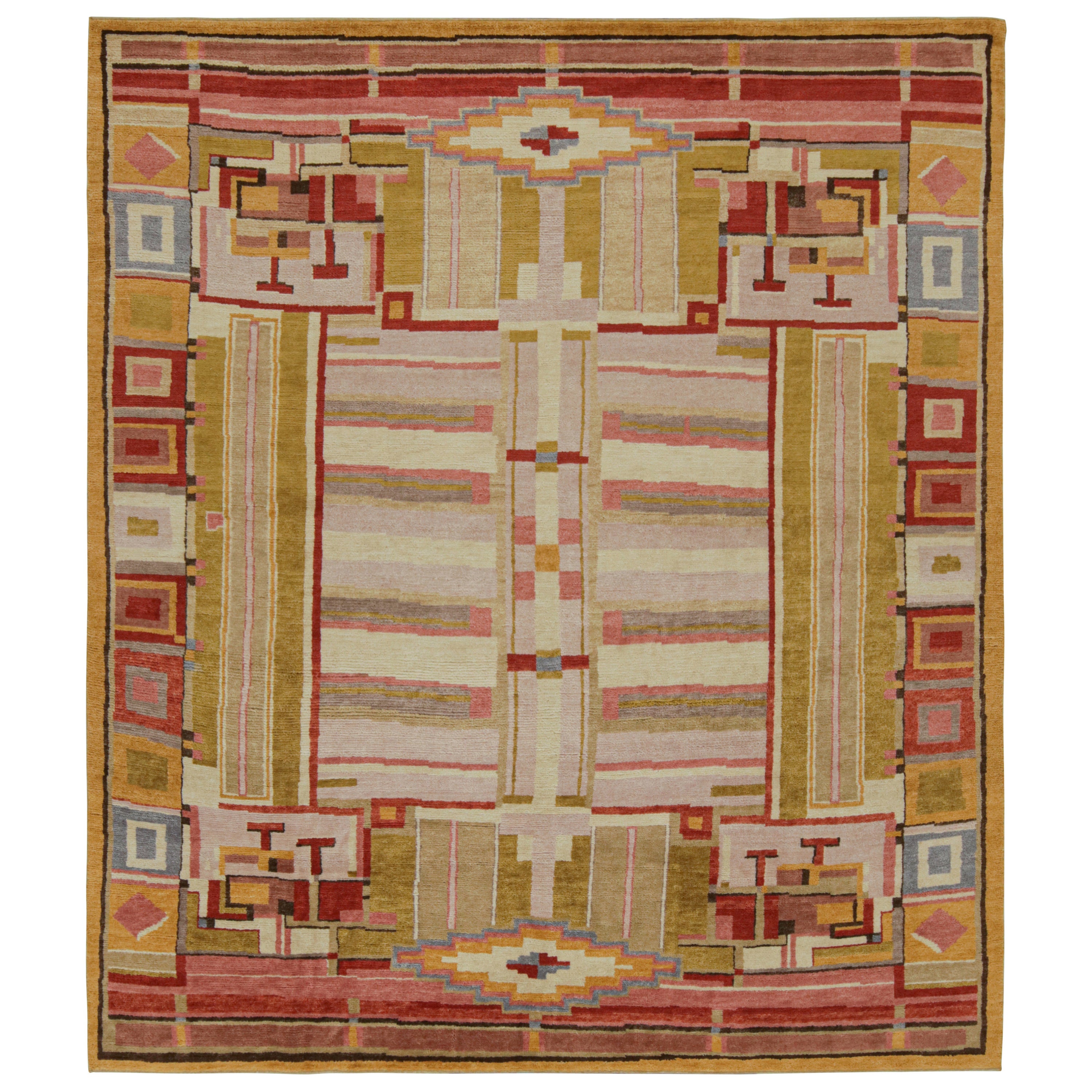 Rug & Kilim’s Scandinavian Style rug with Colorful Geometric Patterns For Sale