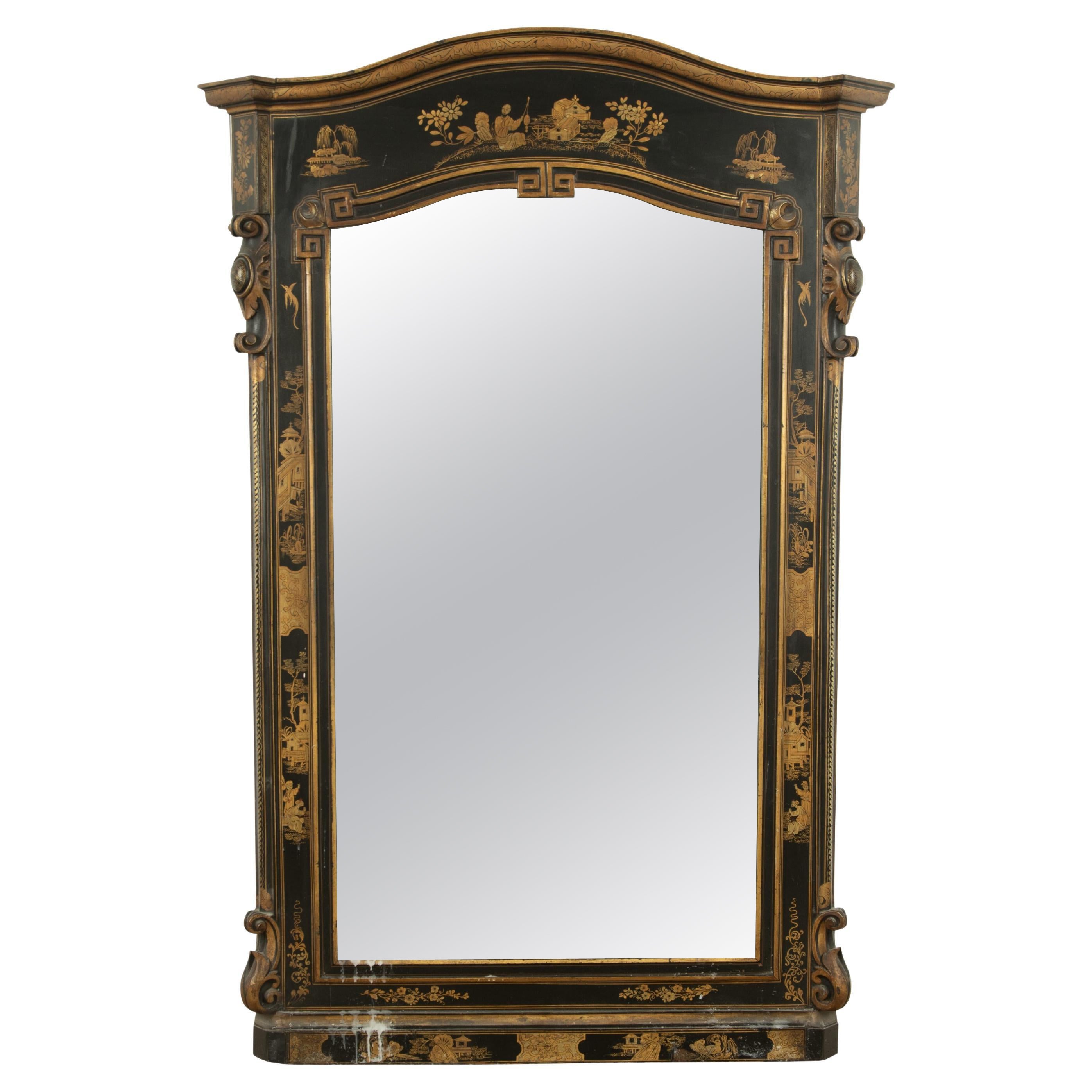 19th Century Parisian Chinoiserie Style Mirror For Sale at 1stDibs