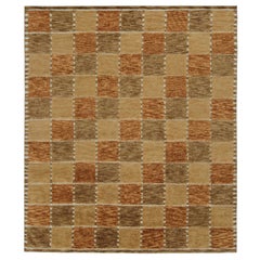 Rug & Kilim's Teppich im skandinavischen Stil mit geometrischen Mustern in braunen Tönen
