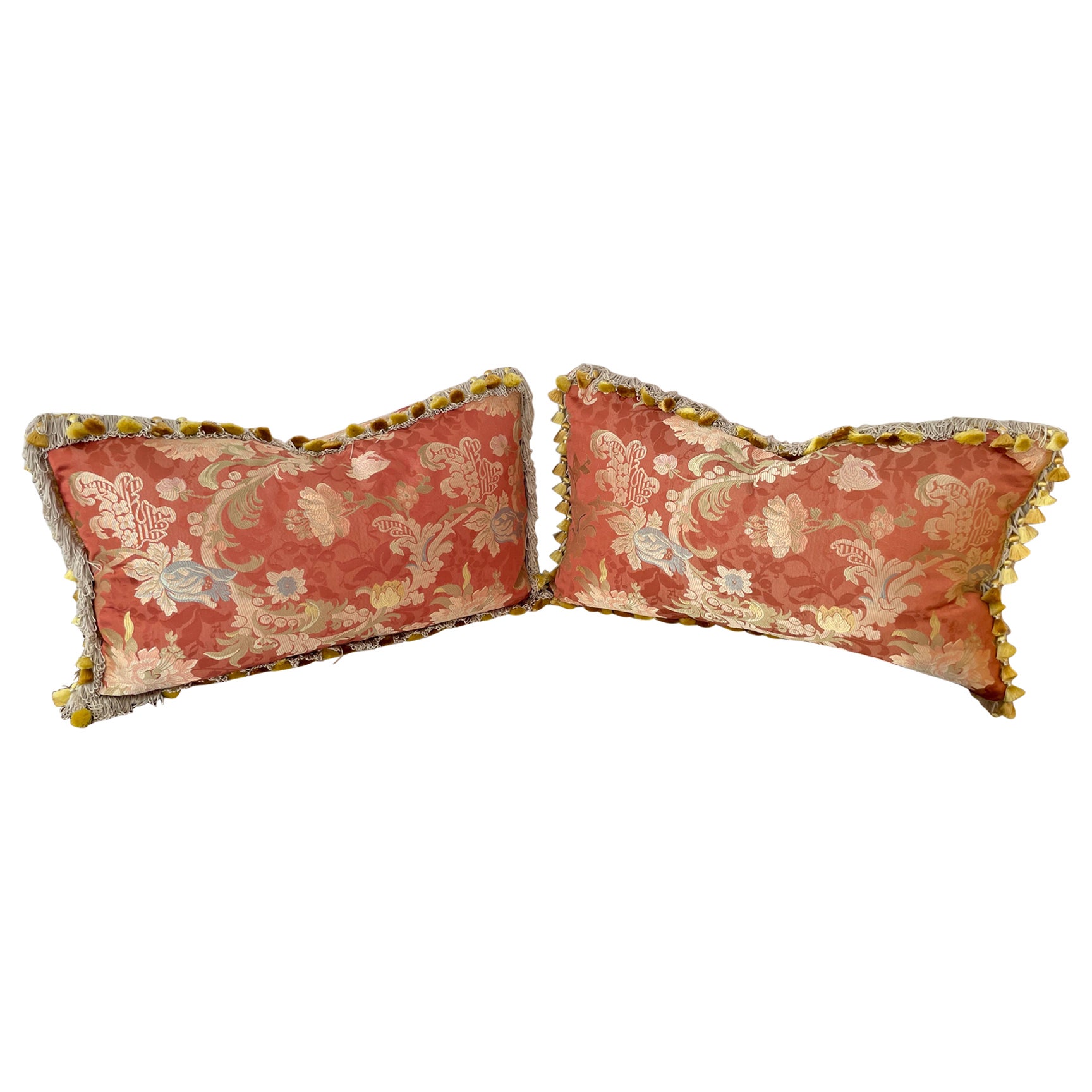 French Decorative Rectangular Pillows, a Pair For Sale