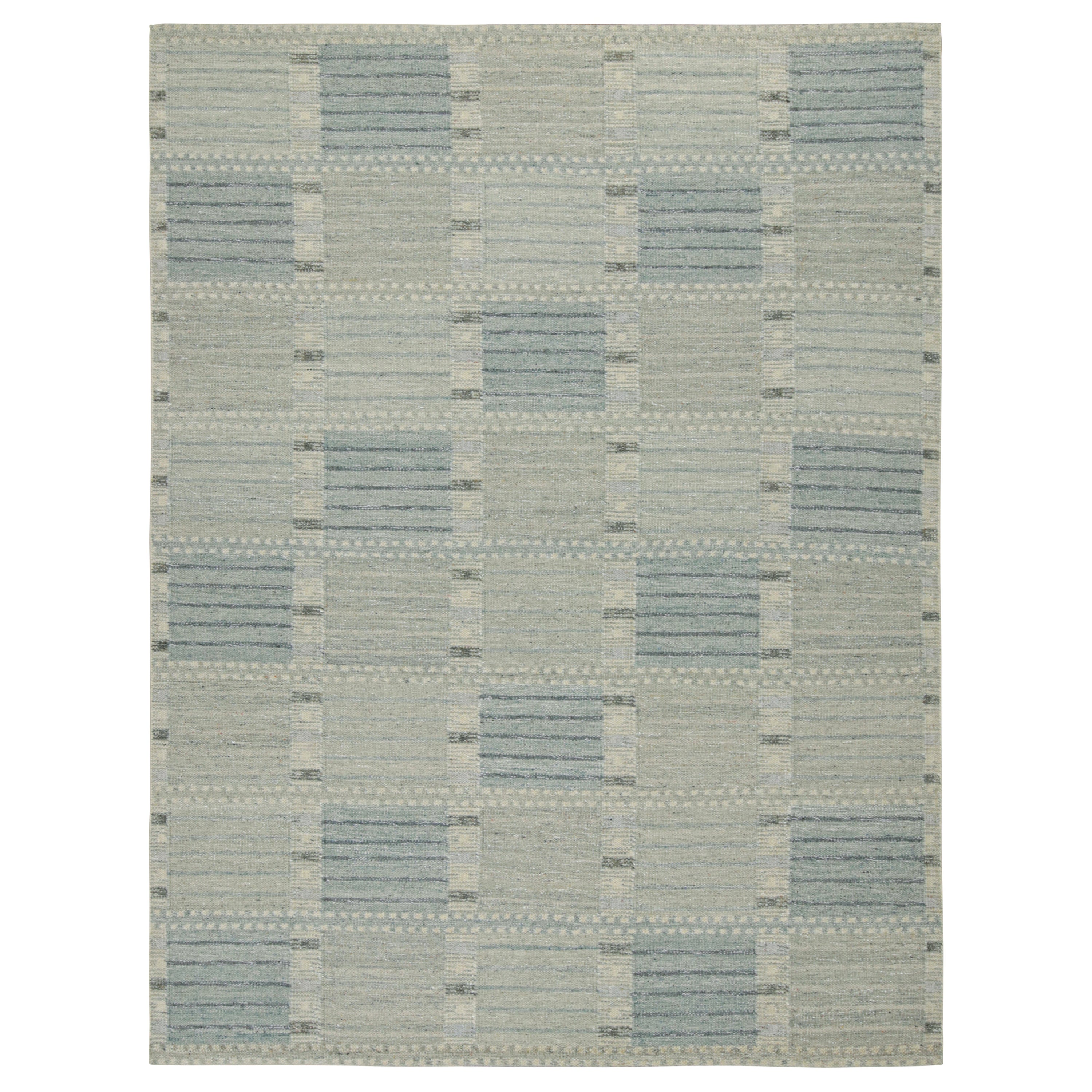 Rug & Kilim’s Scandinavian Style Custom Kilim Rug with Geometric Patterns For Sale