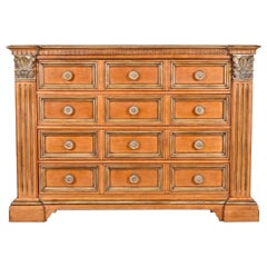 Century Furniture Italian Neoclassical Maple and Parcel Gilt Dresser Chest