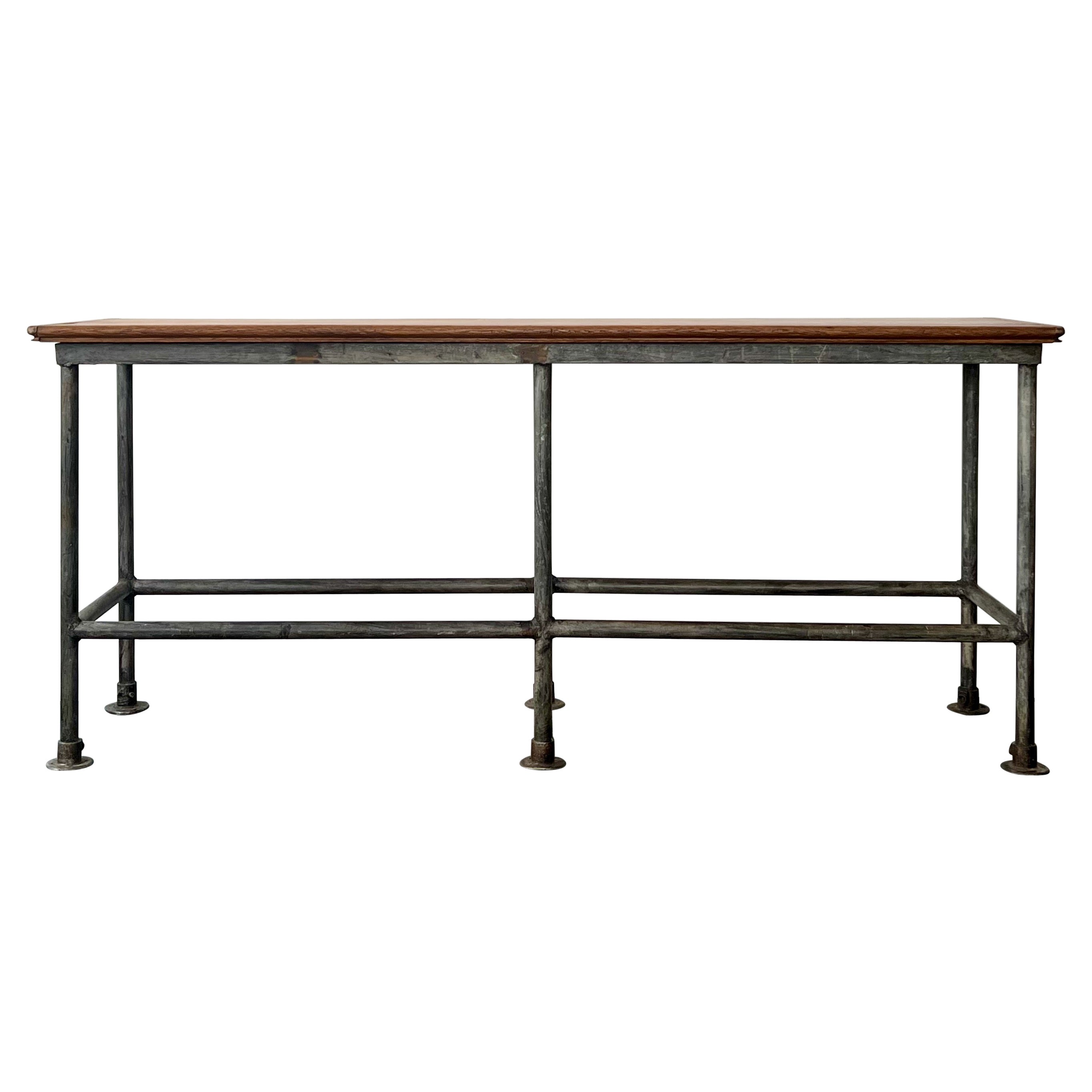 Antique Industrial Worktable/Console Table