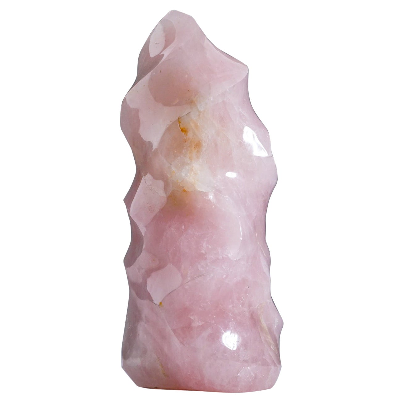 Polished Rose Quartz Flame Freeform From Brazil (11.6 lbs) For Sale