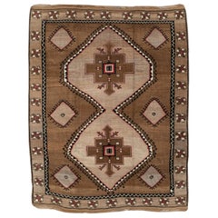 Vintage Mid-20th Century Handmade Turkish Anatolian Tribal Room Size Carpet