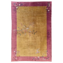 Handgefertigter chinesischer Art-Déco-Teppich in Zimmergröße aus dem frühen 20. Jahrhundert