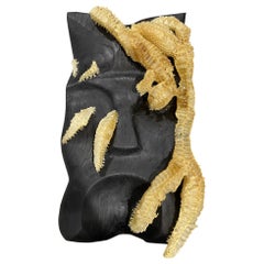 Hand-Carved Ash Mask with Honeycomb