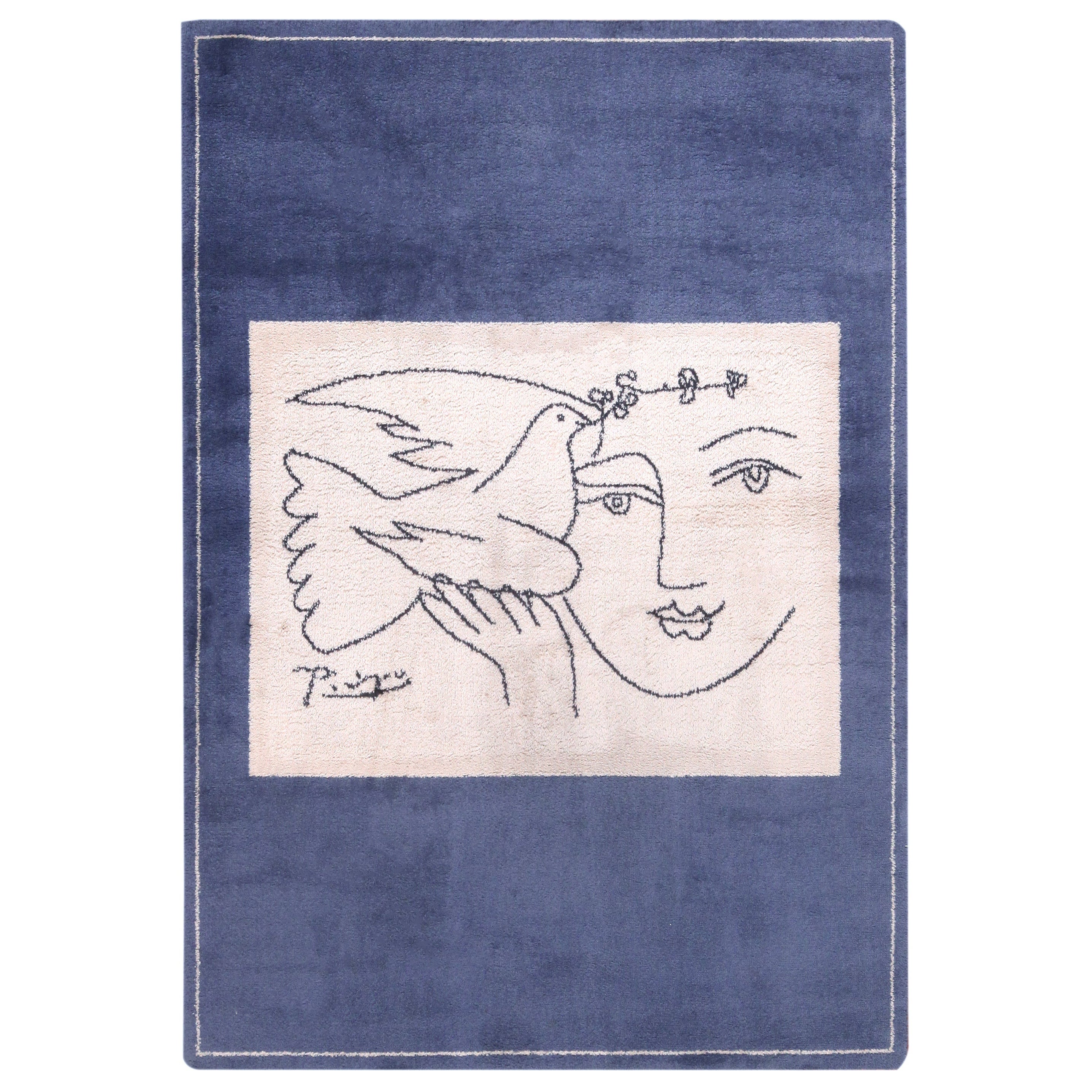 Tpis nglis ncien en broderie à l'iguille. 14 pieds 3 po. x 14