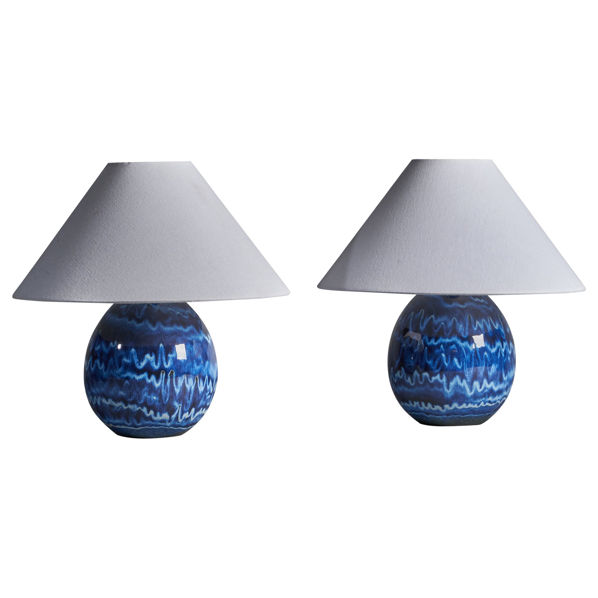 Carl-Harry Stålhane, Table Lamps, Stoneware, Sweden, 1970s For Sale