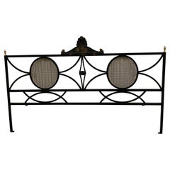 Vintage Neoclassical King Size Wrought Iron Headboard