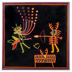 Used Huichol Niereka Art Textile
