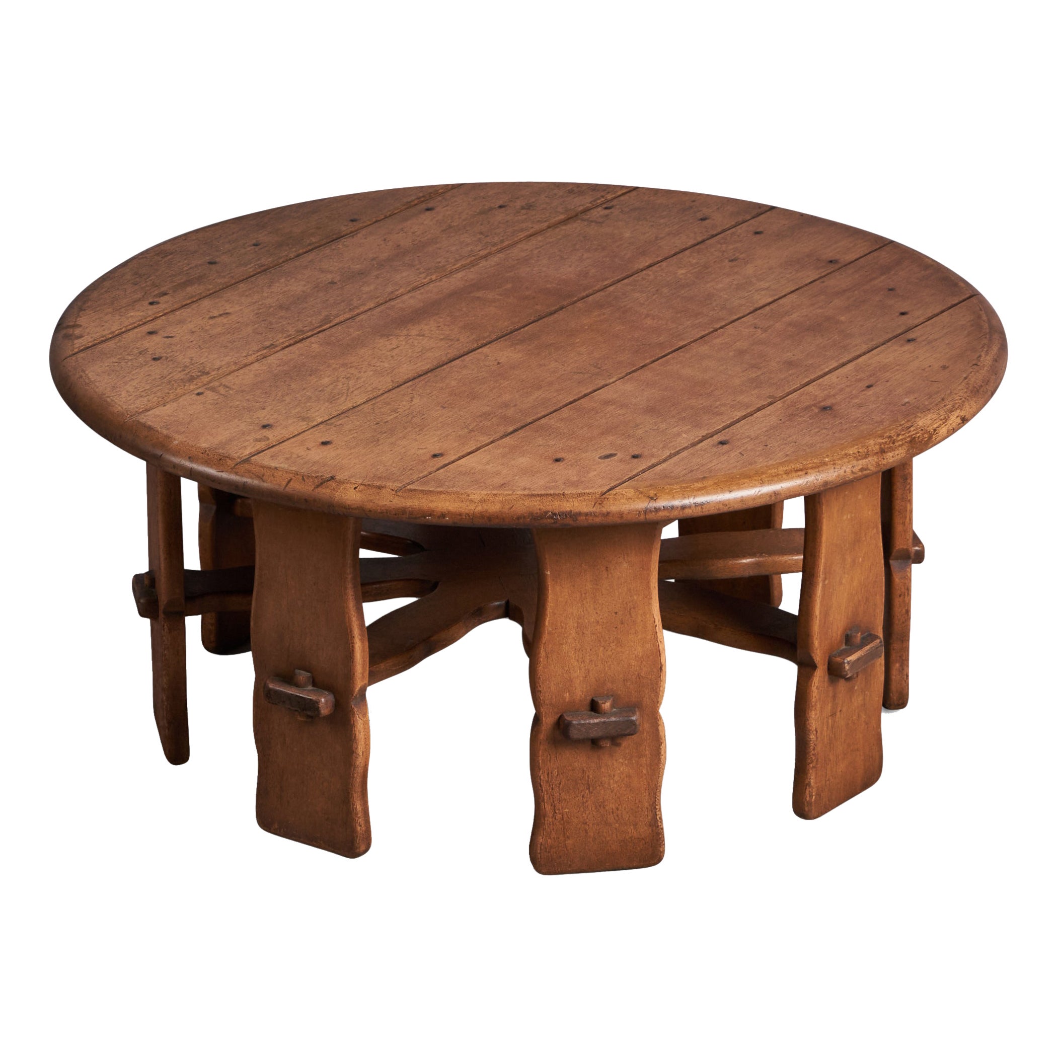 Table basse Brown Saltman, en chêne, États-Unis, années 1940