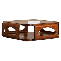 Center Table in Wood and Glass, by Móveis Bertomeu, Mid-Century Modern Design
