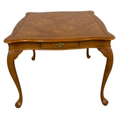 Antique Burlwood Game Table by Hekman