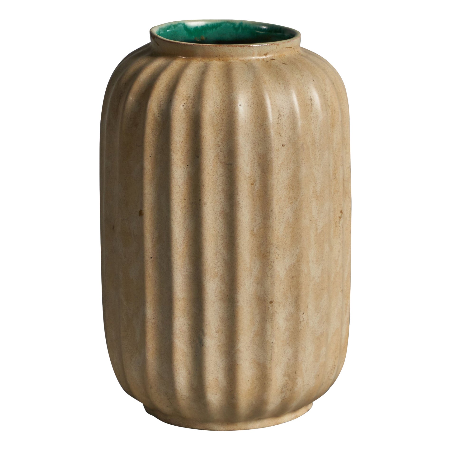 Upsala Ekeby, Vase, Earthenware, Sweden, 1930s For Sale