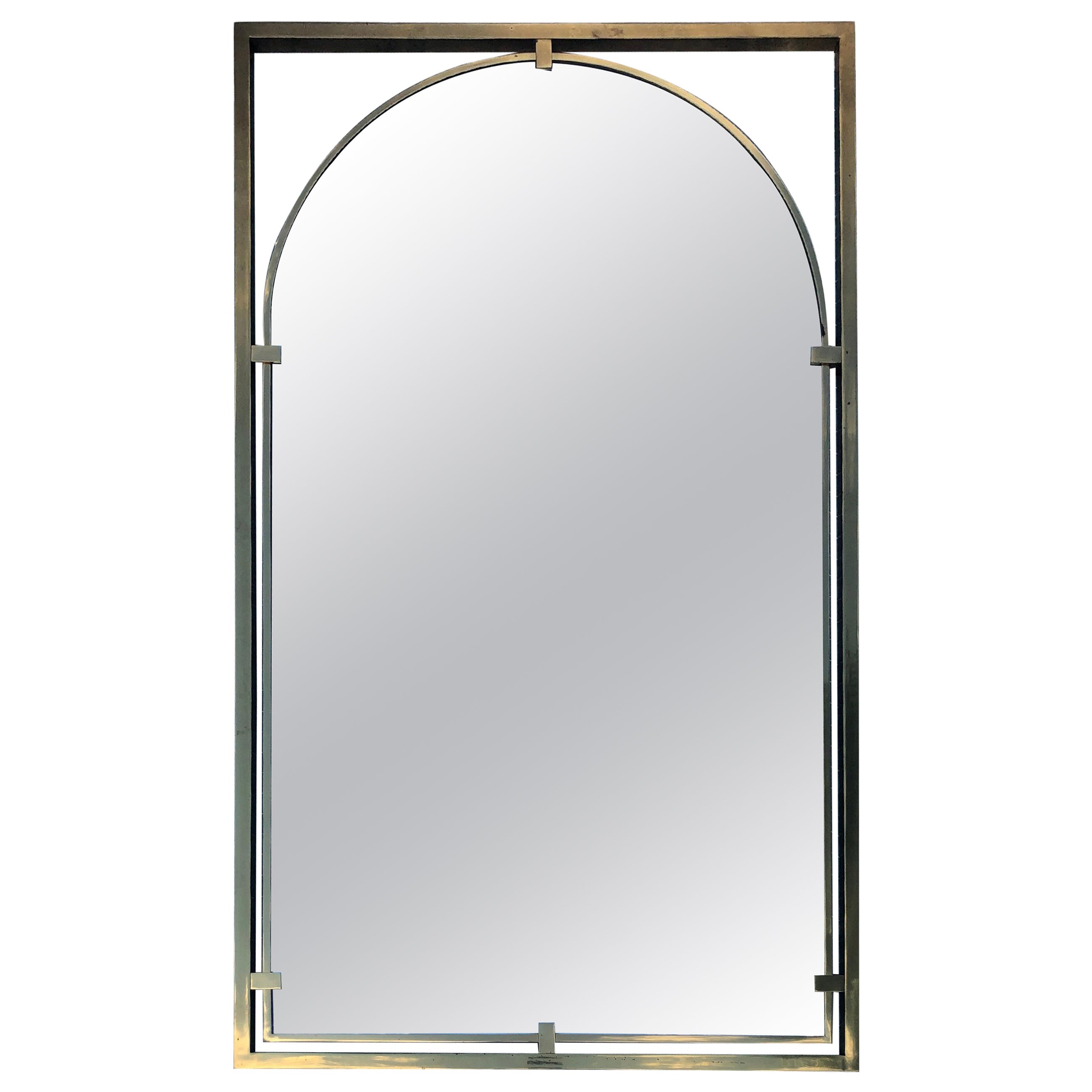 Magnificent John Widdicomb Brass Wall Mirror Mid Century Modern For Sale
