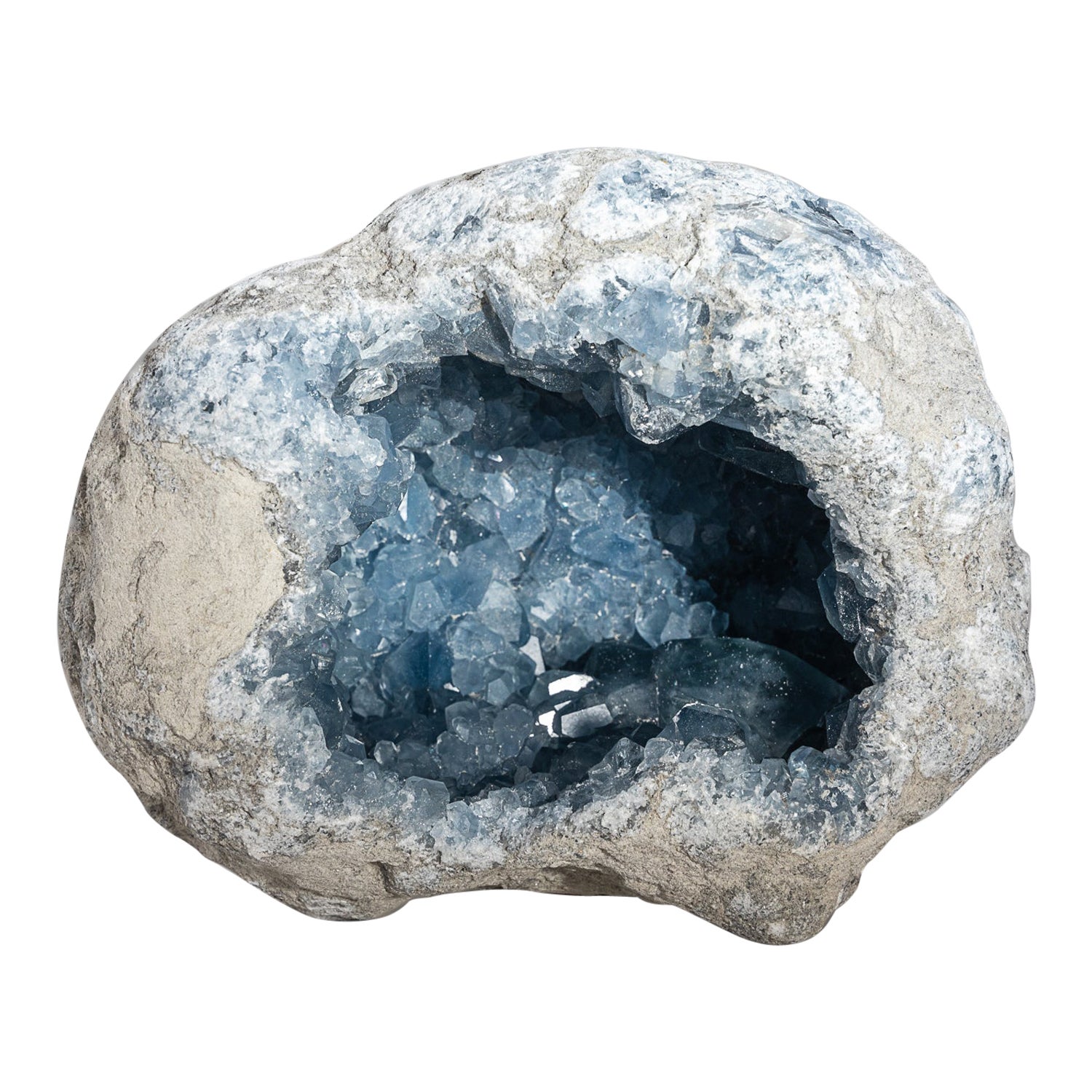 Blue Celestite Cluster Geode From Sankoany, Ketsepy Mahajanga, Madagascar (14.5  For Sale