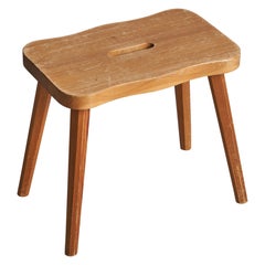 Schwedischer Designer, Hocker, Kiefernholz, Schweden, 1970er Jahre