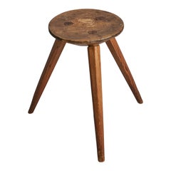 Tabouret de designer suédois, pin, Suède, années 1940