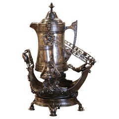 Early 20th Century Reed & Barton Samovar on Separate Base with Goblets