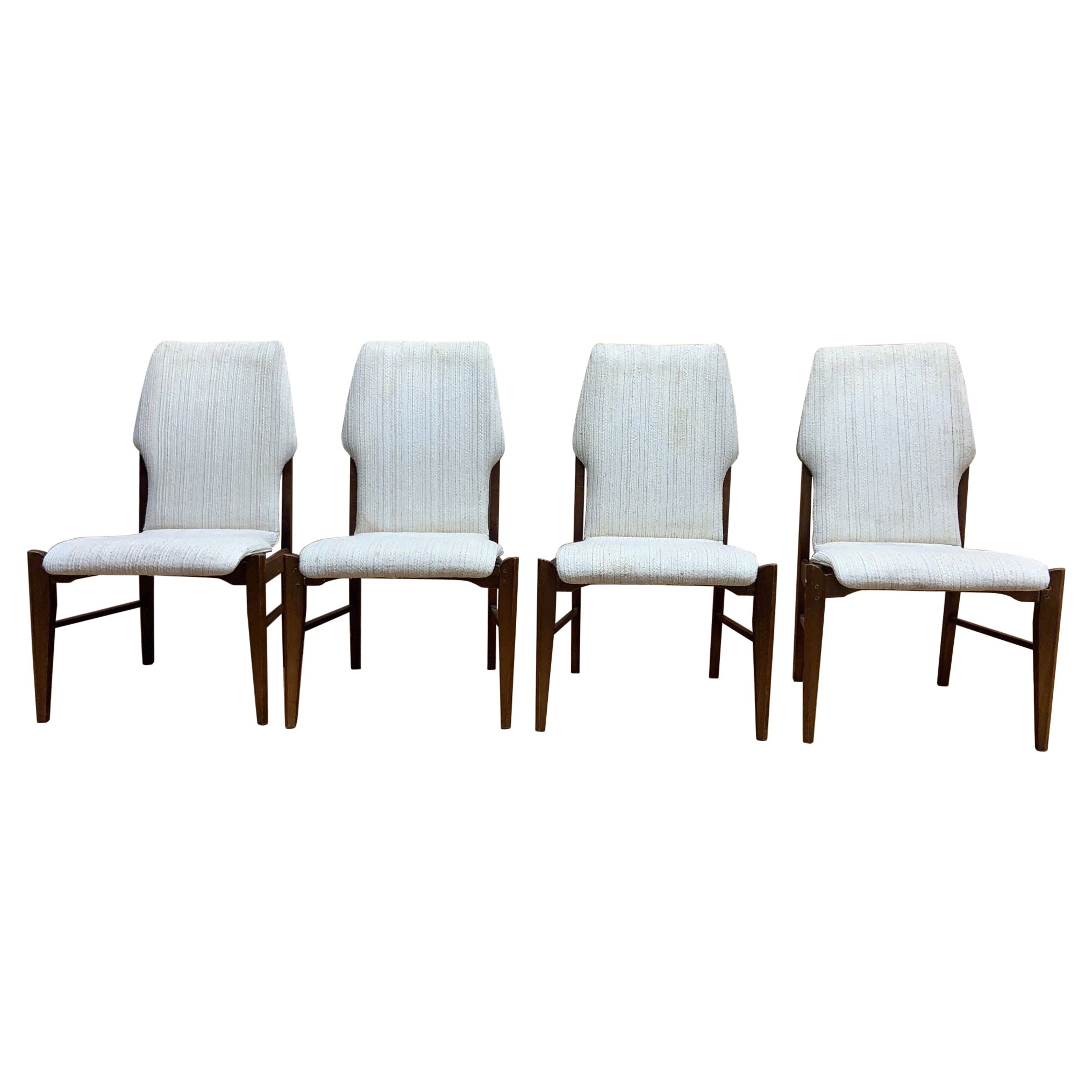 MCM Arne Vodder for Lane Furniture Walnut High Back Dining Chairs - Set of 4 For Sale